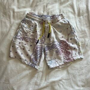 Eleven Paris Cream and Blue Patterned Shorts